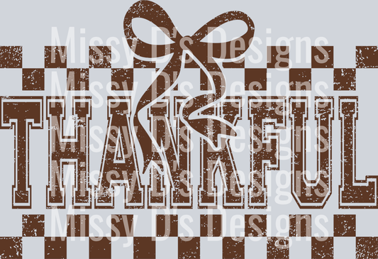 thankful bow checkered