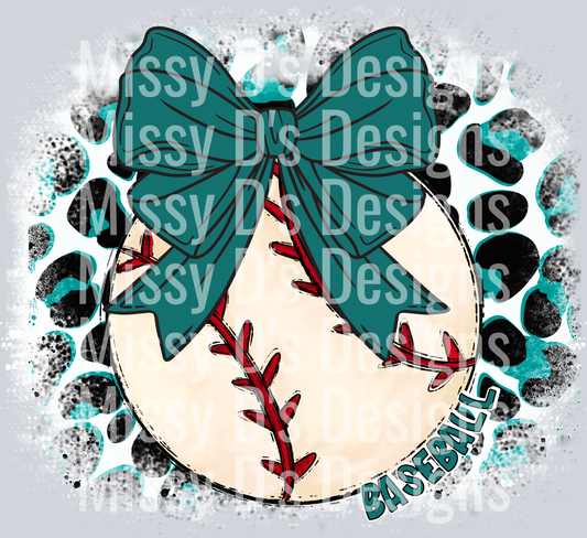 Leop baseball teal