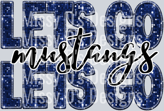 lets go mustangs blue