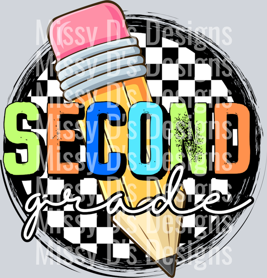 CheckeredPencilCircleSecondGrade