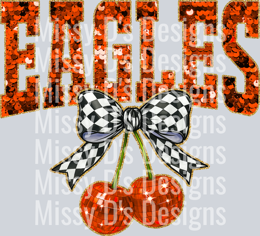 Orange Sequin Cherry Eagles