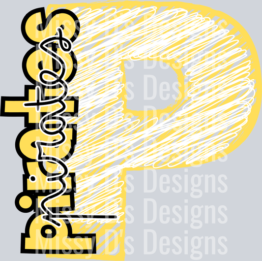 pirates yellow scribble