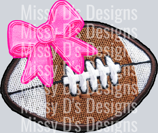 FOOTBALL COQUETTE EMBROIDERED PATCH