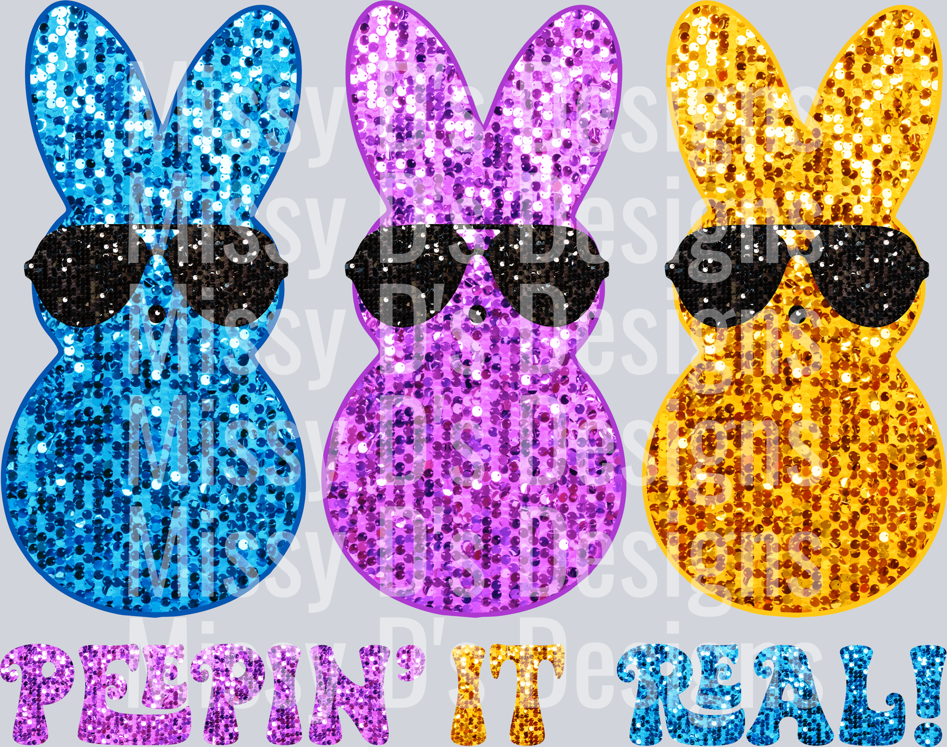 Faux Glitter Peepin it Real Easter