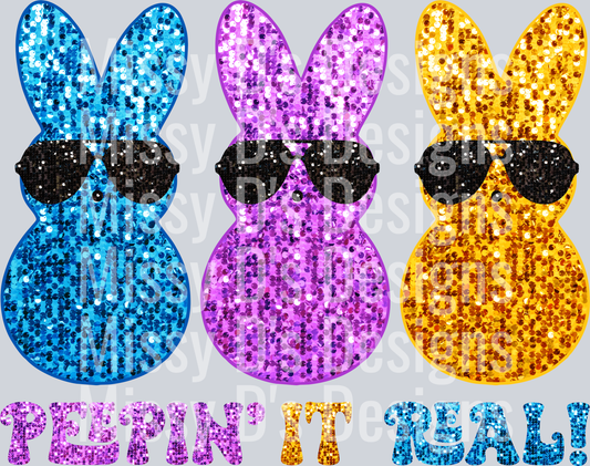 Faux Glitter Peepin it Real Easter
