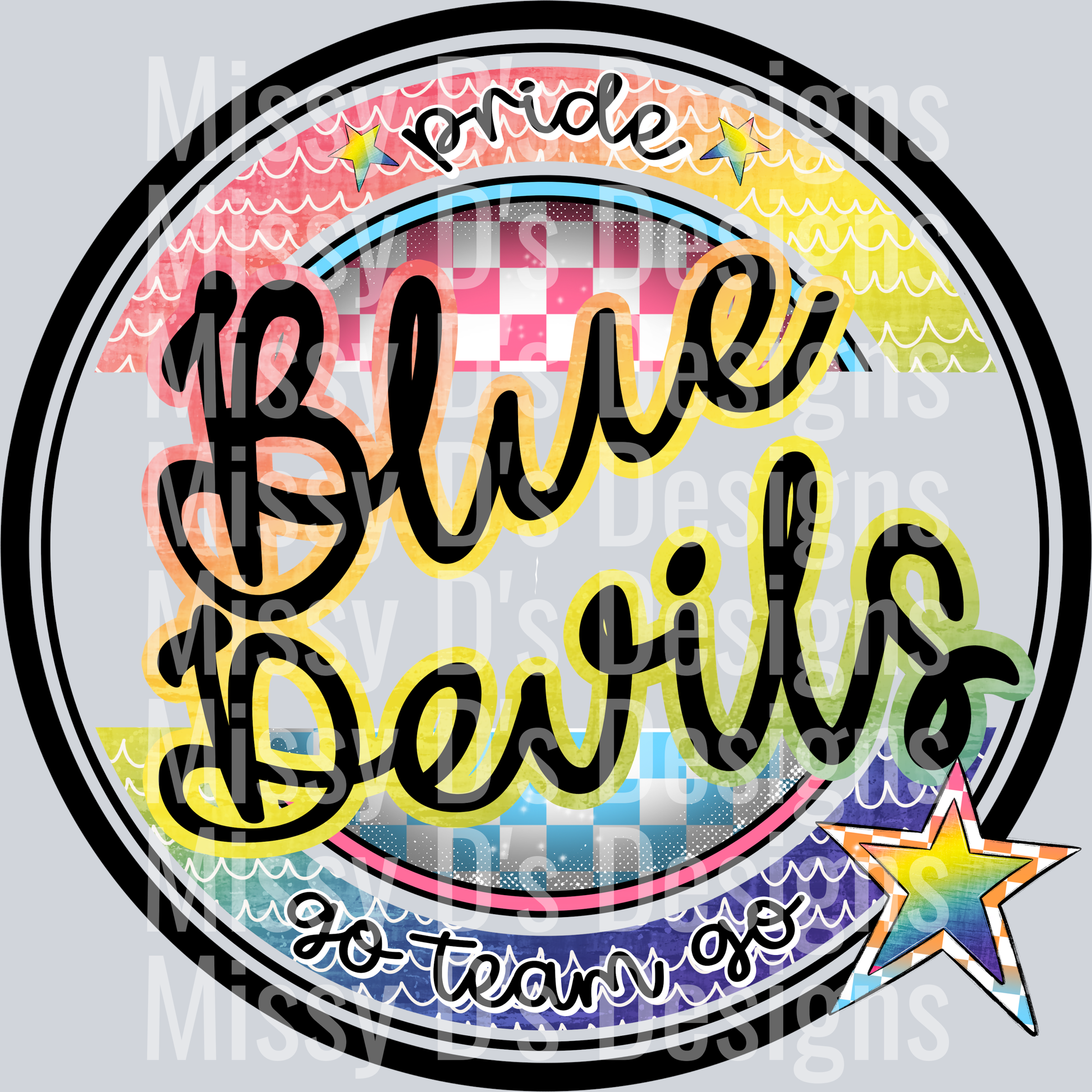 rainbow wave blue devils