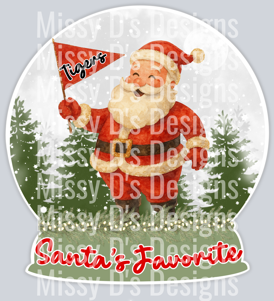 Santa's Favorite Snow Globe Tigers