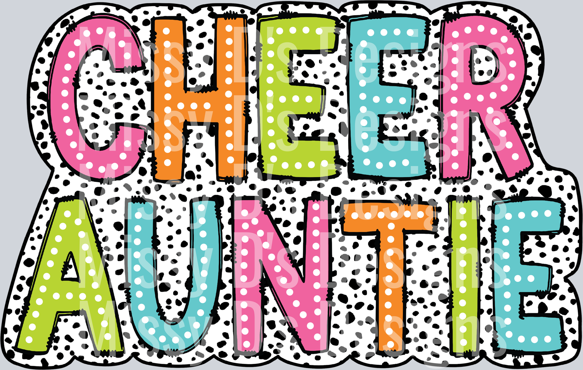 Cheer Auntie Dalmatian Dots PNG