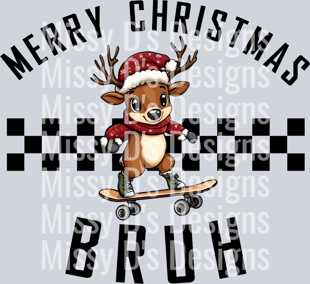 Merry Christmas Bruh Reindeer 300dpi
