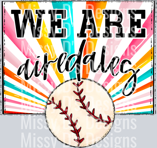 sunburst WE ARE airedales baseball