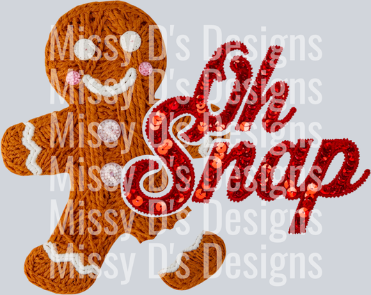 OH SNAP GINGERBREAD FAUX YARN SEQUINS