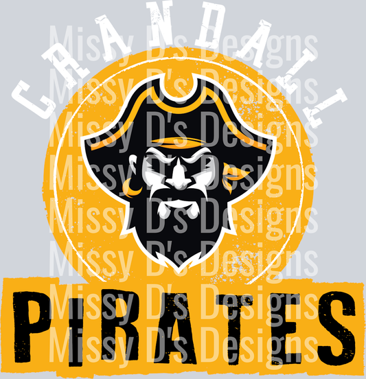 CIRCLE VINTAGE non DISTRESSED white crandall pirates