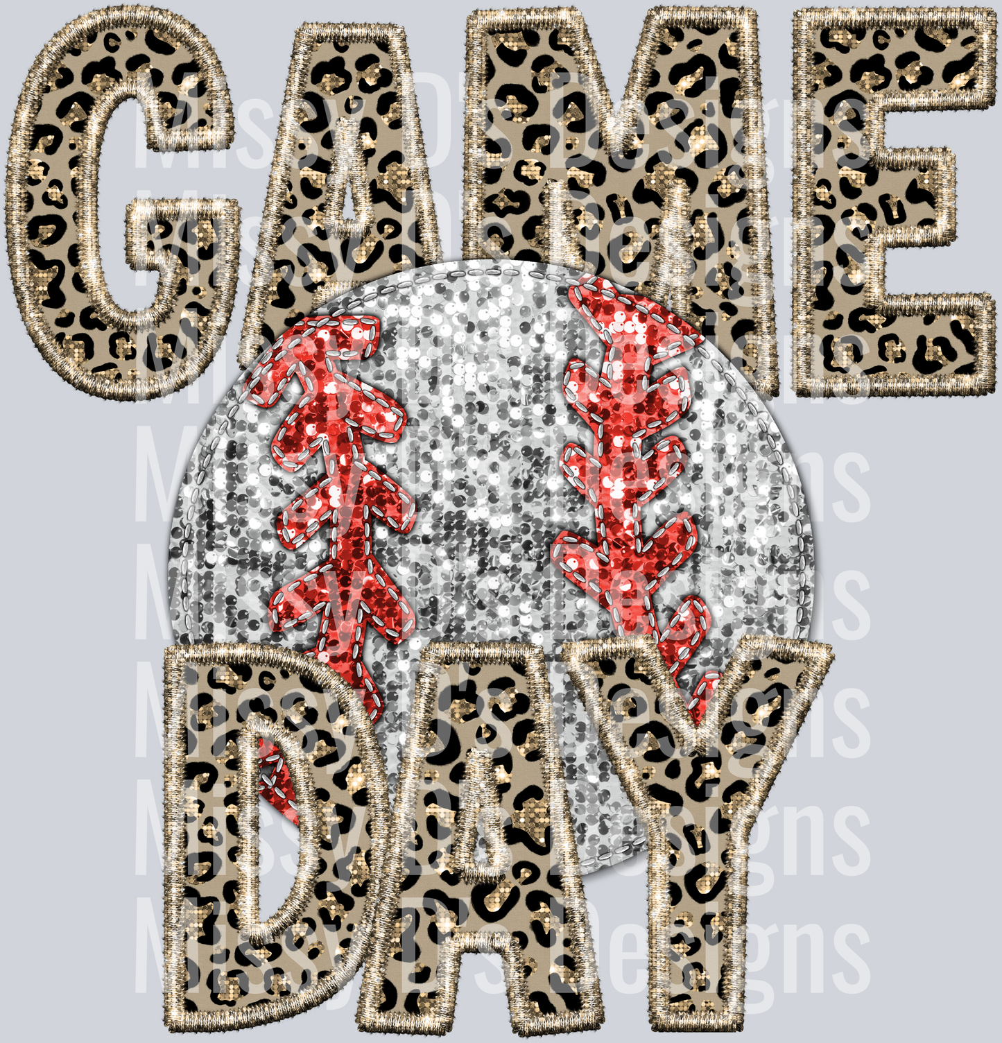baseball game day leopard