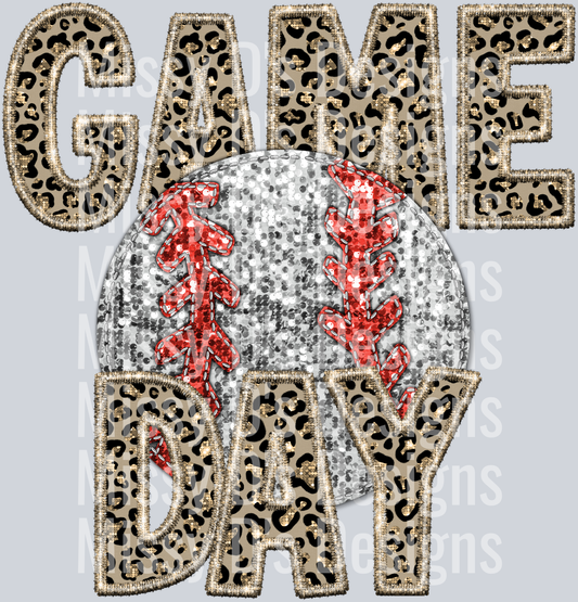 baseball game day leopard