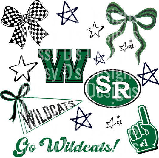 Wildcats School Spirit Bundle with Bows Stars and Go Wildcats