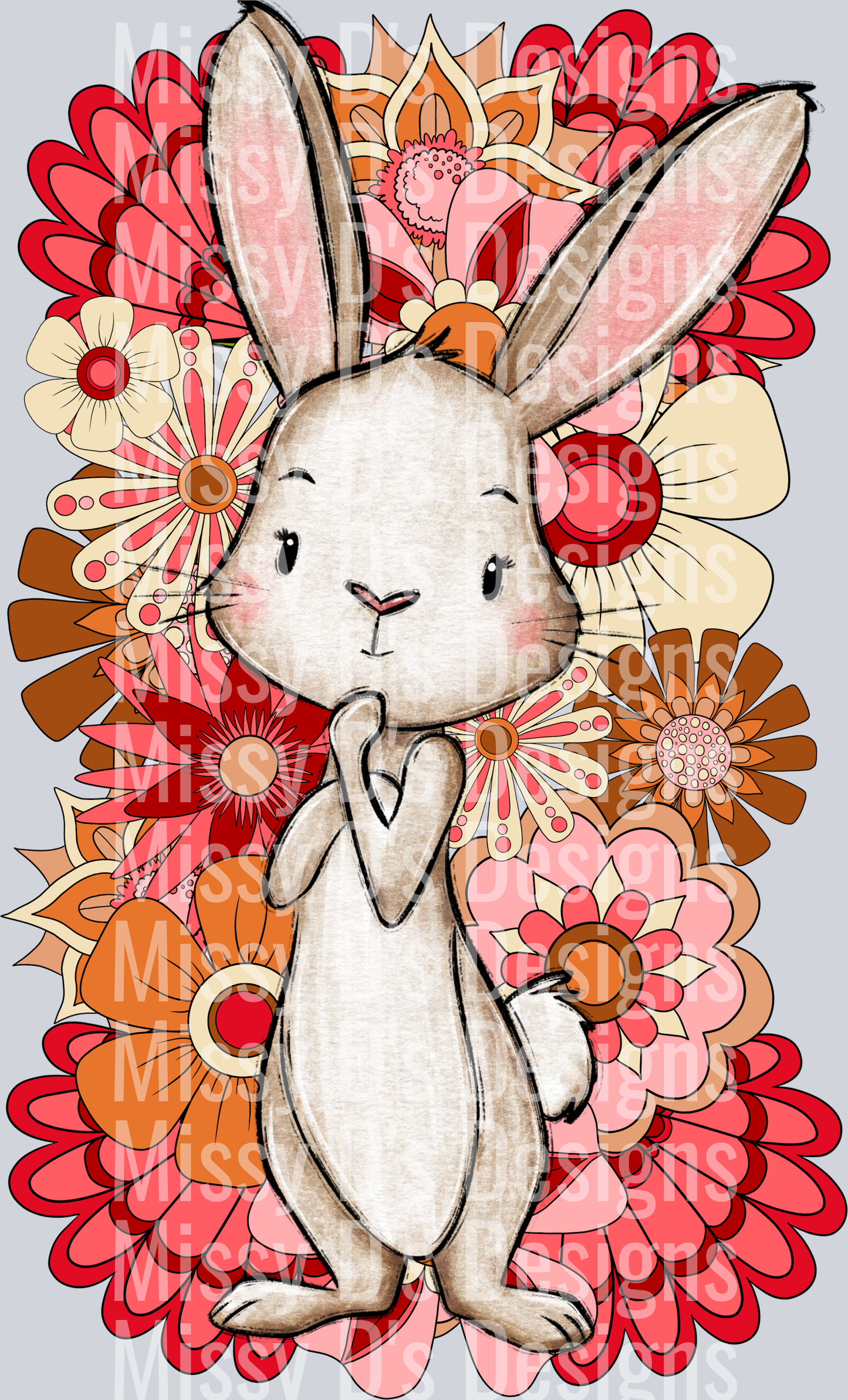floral retro bunny sleeve