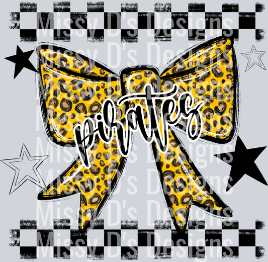 Splatter color bow pirates yellow