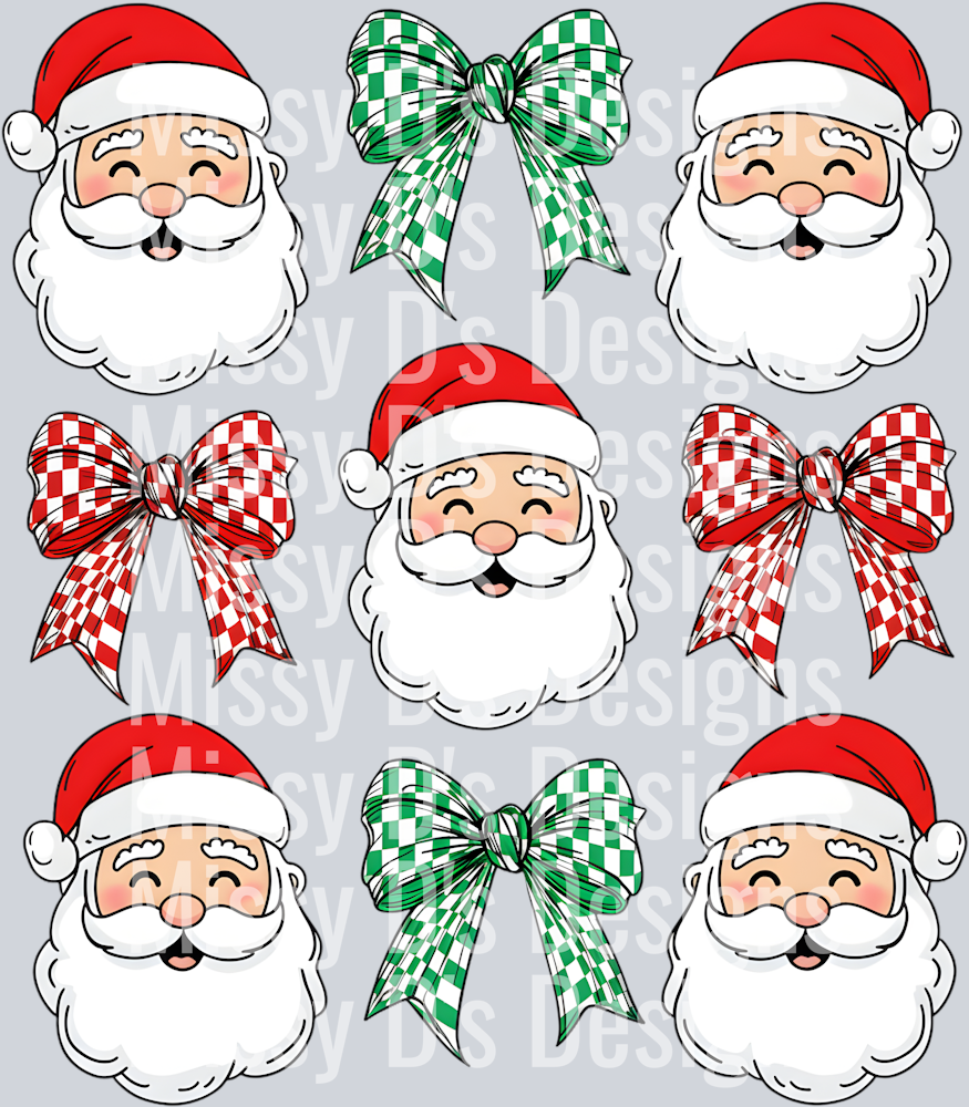 Merry Christmas Santa and Coquette Bows
