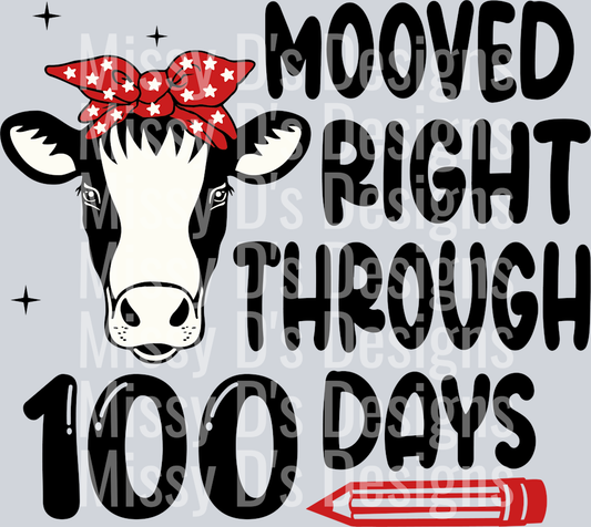 mooved cow 100 days of school