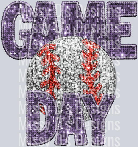 baseball game day lt purple