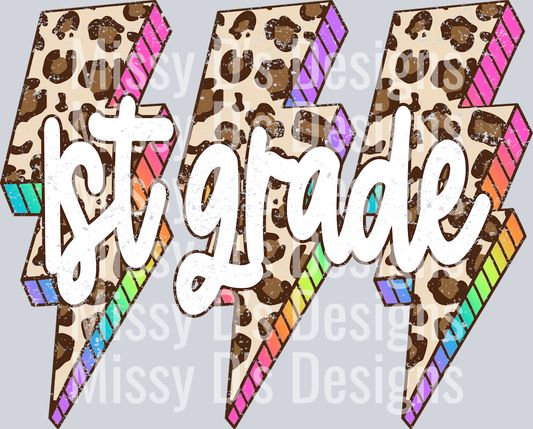 Leopard Lightning Bolt 1st Grade
