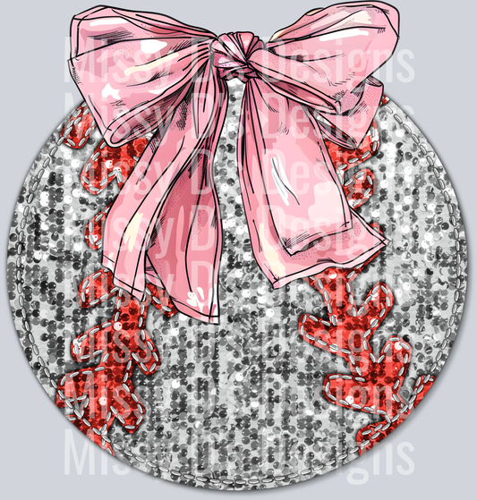 baseball pink bow