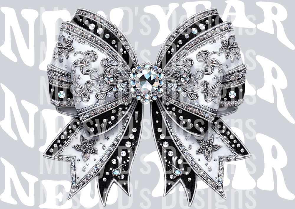 new year bow white