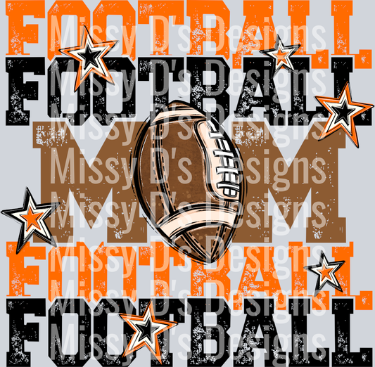 FootballMomOrangeBlk