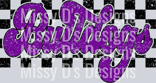 Purple Checkered Bulldogs