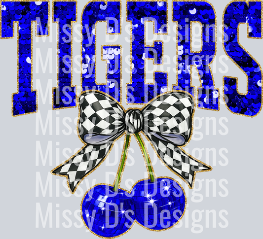 Blue Sequin Cherry Tigers