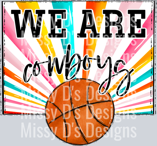 sunburst WE ARE cowboys basketball