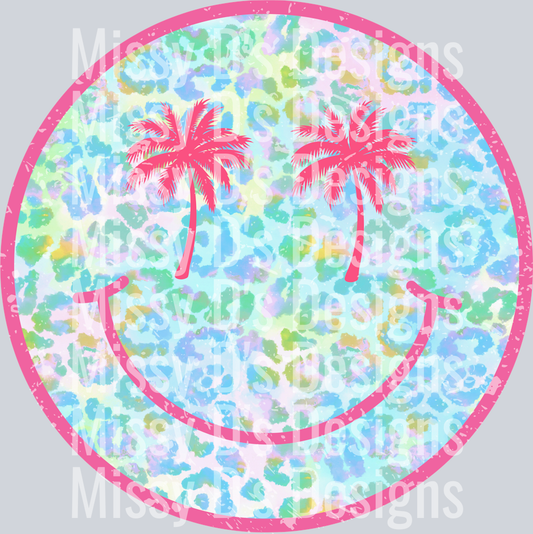 palm trees leopard smiley