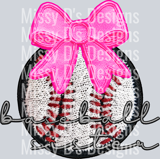 BASEBALL SISTER COQUETTE EMBROIDERED PATCH