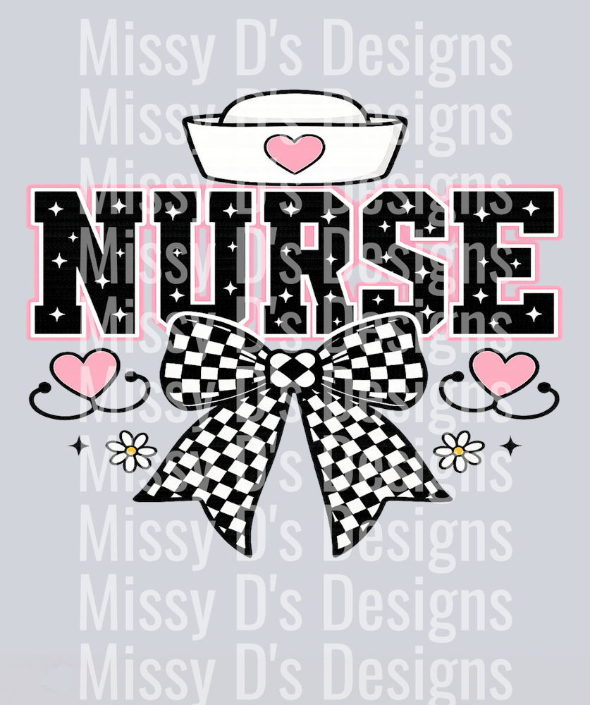 Nurse Bow Checkered