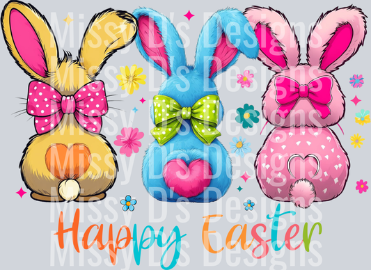 Happy Easter PNG Coquette Easter Bunny