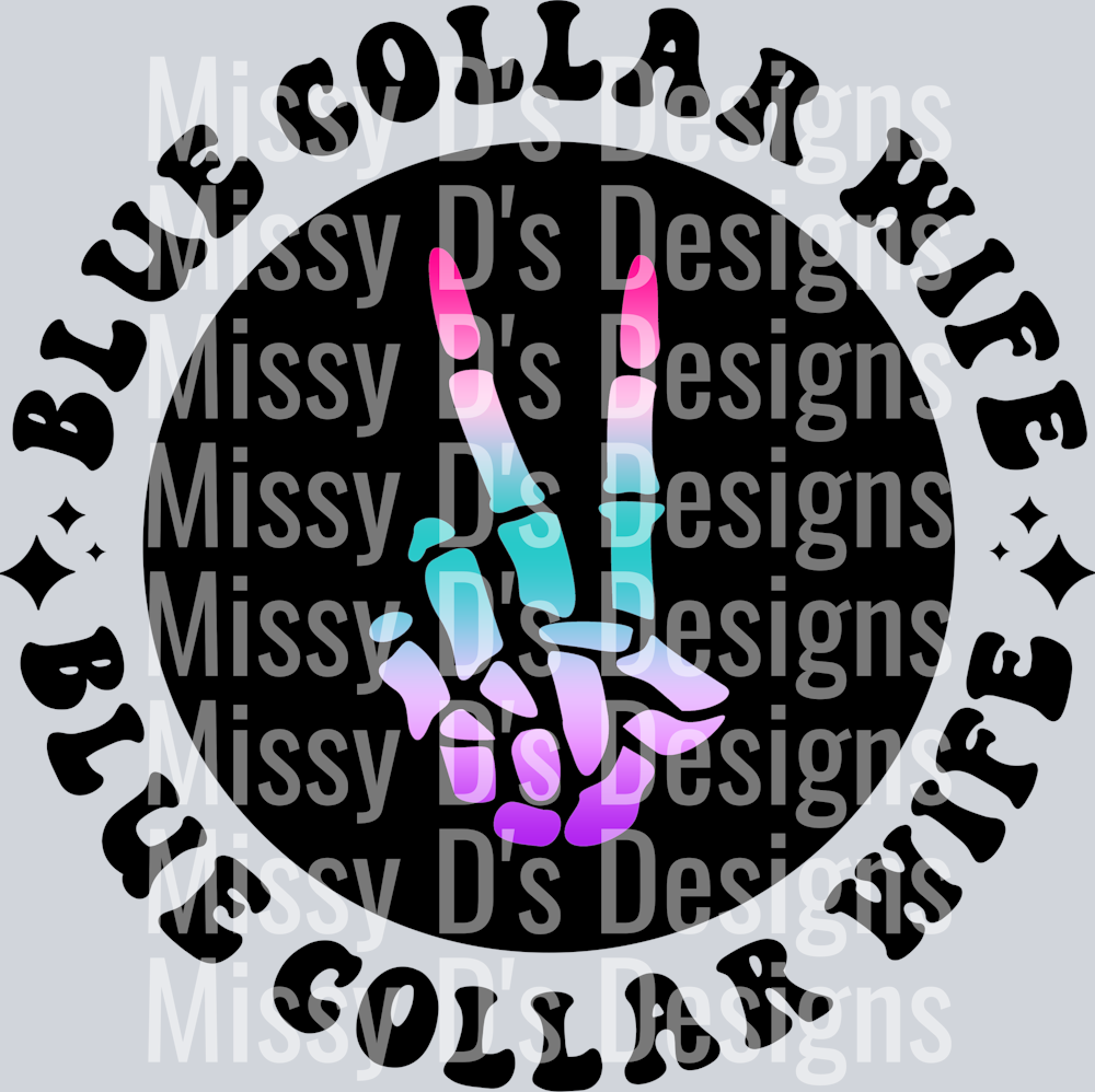 Color Blue Collar Wife Pocket Design(1)
