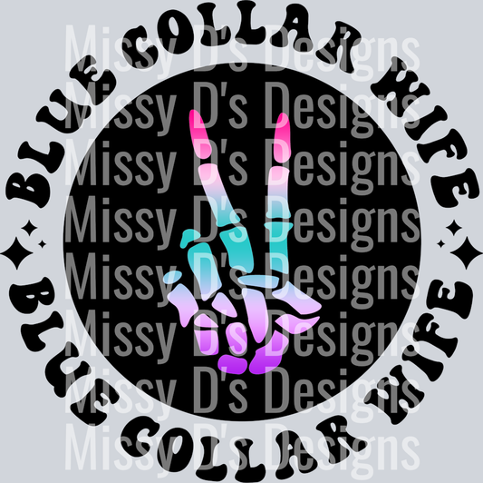 Color Blue Collar Wife Pocket Design(1)