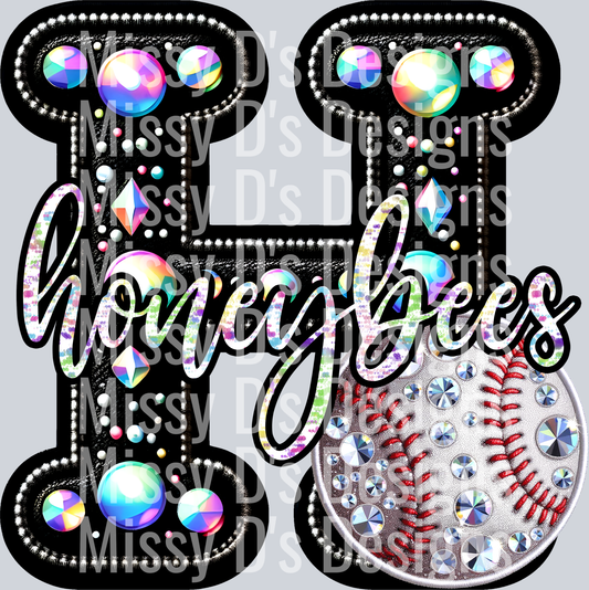 leather baseball honeybees