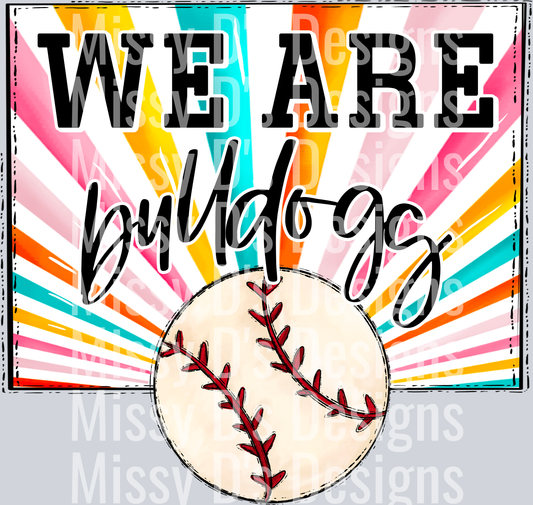 sunburst WE ARE bulldogs baseball