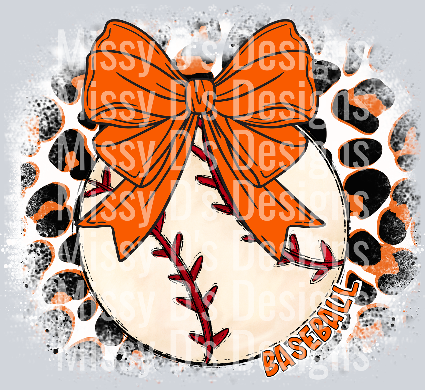 Leop baseball orange