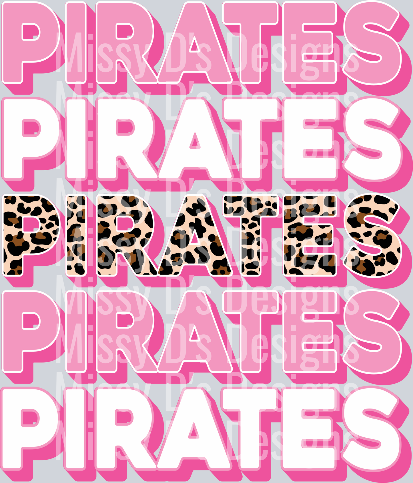pirates leopard pink stacked