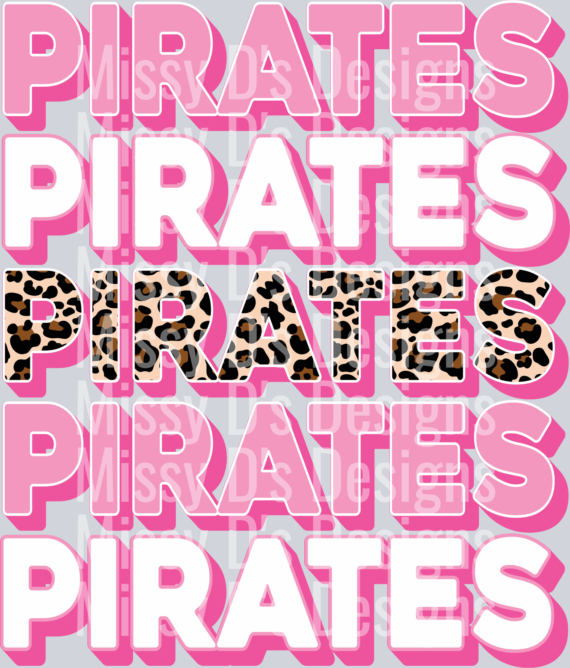pirates leopard pink stacked