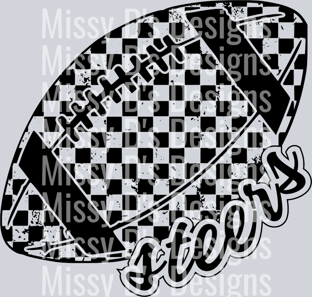 CheckeredFootballSteersBlack