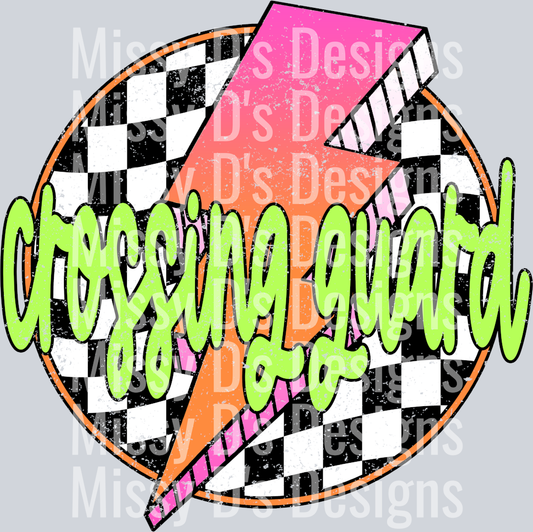 Checkered Lightning Crossing Guard