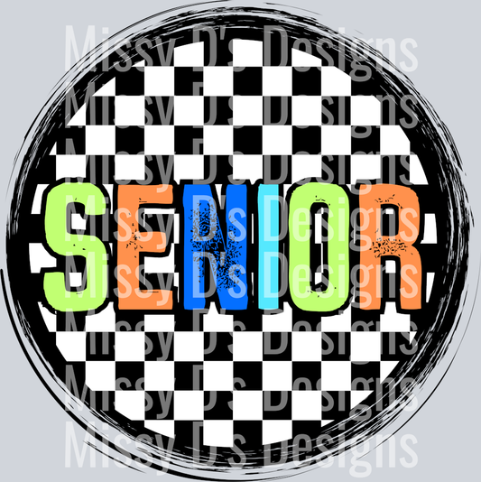 CheckeredCircleOrangeSenior