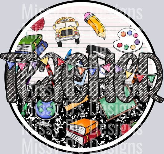 school teacher embroidery