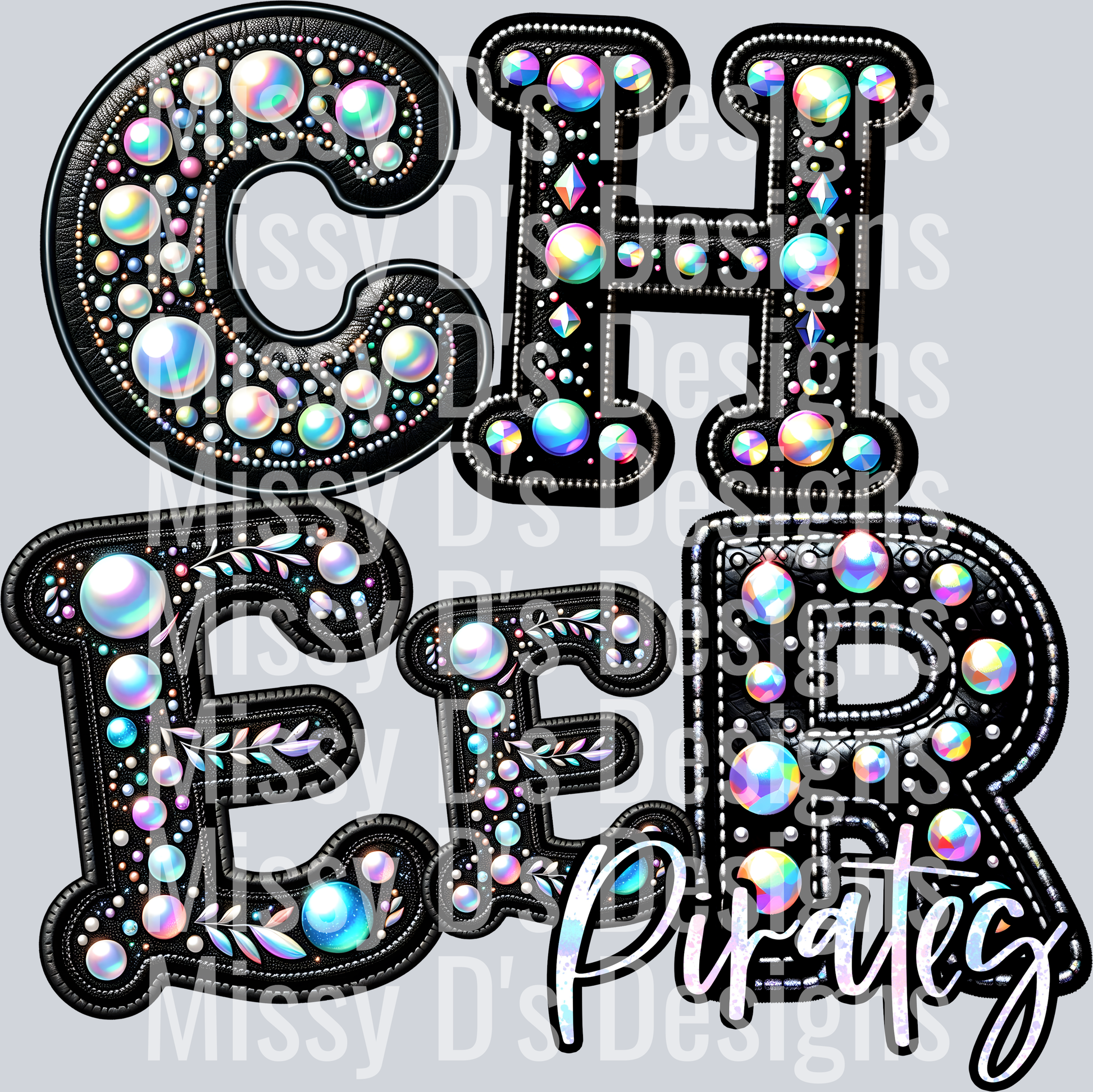 Leather Rhinestone Cheer Pirates