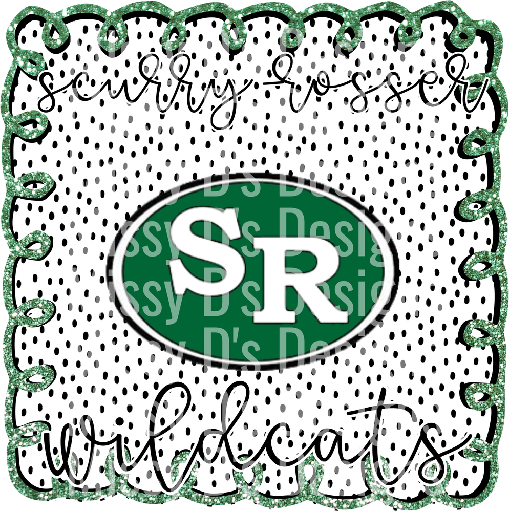 Sorry to See SR Wildcats Polka Dot Glitter Border Design