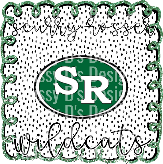 Sorry to See SR Wildcats Polka Dot Glitter Border Design
