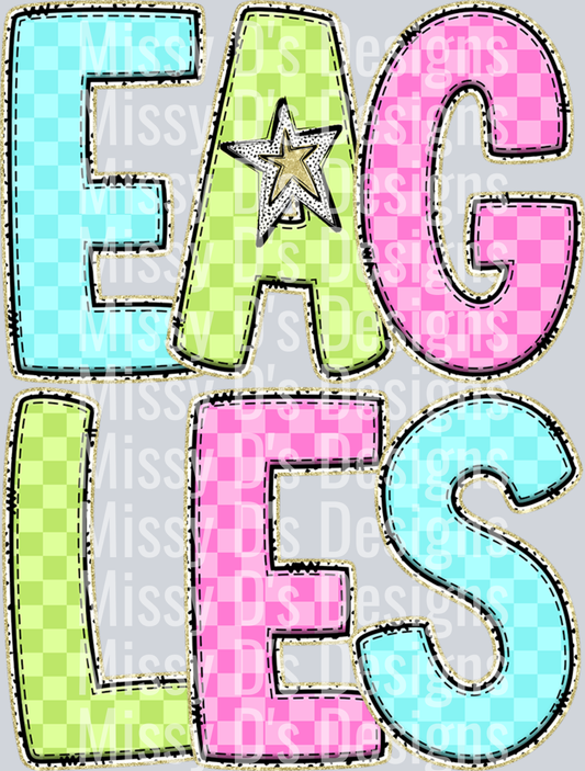 Eagles checkered colorful star